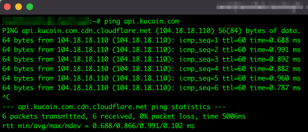 Besides KuCoin was routed over CloudFlare as well, ping and HTTP API responses were really impressive